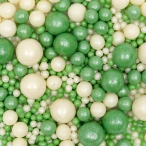 Драже рисовое «Жемчуг» бело-зеленый микс , 50 гр
