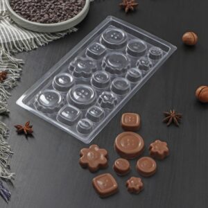 Форма для шоколада и конфет «Пуговки», 22×11 см, 17 ячеек