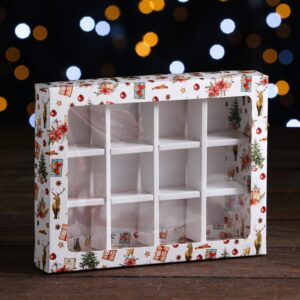 Коробка для конфет 12 шт «Рождественский вечер», 19 х 15 х 3,6 см