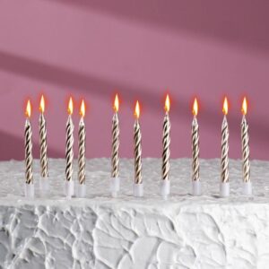 Свечи для торта «Спираль», золотистый металлик, 5-7 см 10 шт