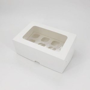 Коробка для мини-капкейков 6 шт, белая