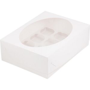 Коробка для капкейков 12 шт с окошком 320*235*100 мм (белый)