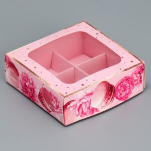 Коробка под 4 конфеты «Present», 10.5*10.5*3.5 см