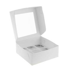 Коробка для капкейков 9 шт с окошком 235*235*100 мм (белый)